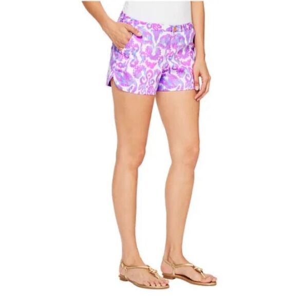 Lilly Pulitzer Adie Short Amethyst Beach Bathers 00 Ikat - Picture 3 of 9